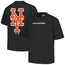 Adult Men's New York Mets PLEASURES Ballpark baseball T-shirt - Black