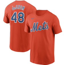 Adult Men's Jacob deGrom New York Mets Nike Name & Number baseball T-shirt - Orange Adult Men's Jacob deGrom New York Mets Nike Name & Number baseball T-shirt - Orange