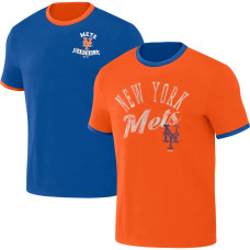 Adult Men's New York Mets Darius Rucker Collection by Fanatics Two-Way Ringer Reversible baseball T-shirt - Royal/Orange