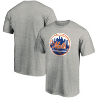 Adult Men's New York Mets Fanatics Branded Cooperstown Collection Forbes Team baseball T-shirt - Heathered Gray