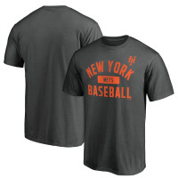 Adult Men's New York Mets Fanatics Branded Iconic Primary Pill baseball T-shirt - Charcoal