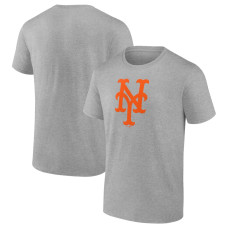 Adult Men's New York Mets Fanatics Branded Official Team Logo baseball T-shirt - Heathered Gray