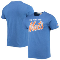 Adult Men's New York Mets Homage Hyper Local Tri-Blend baseball T-shirt - Heathered Royal