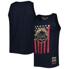 Adult Men's New York Mets Mitchell & Ness Cooperstown Collection Stars and Stripes Tank Top - Navy