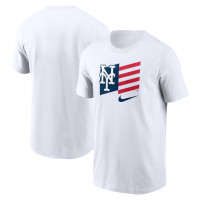 Adult Men's New York Mets Nike Americana Flag baseball T-shirt - White