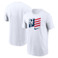 Adult Men's New York Mets Nike Americana Flag baseball T-shirt - White