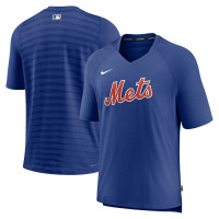 Adult Men's New York Mets Nike Authentic Collection Pregame Raglan Performance V-Neck baseball T-shirt - Royal