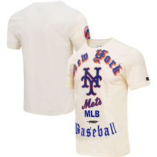 Adult Men's New York Mets Pro Standard Cooperstown Collection Old English baseball T-shirt - Cream