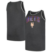 Adult Men's New York Mets Profile Big & Tall Arch Over Logo Tank Top - Heather Charcoal