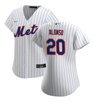 Women's New York Mets Pete Alonso #20 White Home Replica Jersey Women's New York Mets Pete Alonso #20 White Home Replica Jersey