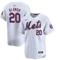 Youth New York Mets Pete Alonso #20 White Home Limited Jersey
