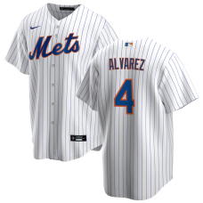 Men's New York Mets Francisco Alvarez #4 White Home Replica Jersey