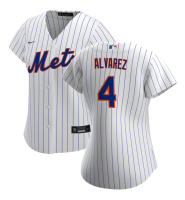Women's New York Mets Francisco Alvarez #4 White Home Replica Jersey Women's New York Mets Francisco Alvarez #4 White Home Replica Jersey