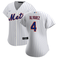 Women's New York Mets Francisco Alvarez #4 White Home Replica Jersey