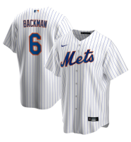 Men's New York Mets Walter Backman #6 White Home Former Player Replica Jersey Men's New York Mets Walter Backman #6 White Home Former Player Replica Jersey