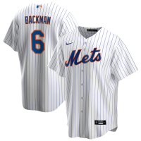 Men's New York Mets Walter Backman #6 White Home Former Player‌ Replica Jersey