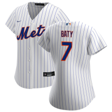 Women's New York Mets Brett Baty #7 White Home Replica Jersey