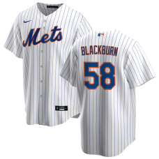 Men's New York Mets Paul Blackburn #58 White Home Replica Jersey