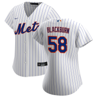 Women's New York Mets Paul Blackburn #58 White Home Replica Jersey
