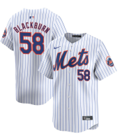 Youth New York Mets Paul Blackburn #58 White Home Limited Jersey Youth New York Mets Paul Blackburn #58 White Home Limited Jersey