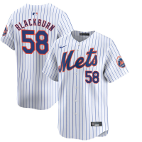 Youth New York Mets Paul Blackburn #58 White Home Limited Jersey