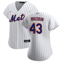 Women's New York Mets Huascar Brazoban #43 White Home Replica Jersey