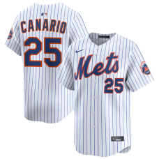 Men's New York Mets Alexander Canario #25 White Home Limited Jersey
