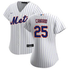 Women's New York Mets Alexander Canario #25 White Home Replica Jersey