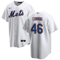 Men's New York Mets Griffin Canning #46 White Home Replica Jersey