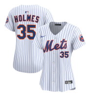 Women's New York Mets Clay Holmes #35 White Home Limited Jersey Women's New York Mets Clay Holmes #35 White Home Limited Jersey