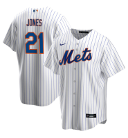Men's New York Mets Cleon Jones #21 White Home Former Player Replica Jersey Men's New York Mets Cleon Jones #21 White Home Former Player Replica Jersey