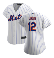 Women's New York Mets Francisco Lindor #12 White Home Replica Jersey Women's New York Mets Francisco Lindor #12 White Home Replica Jersey