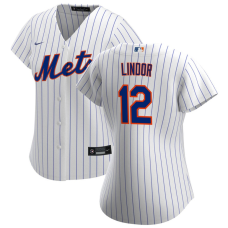 Women's New York Mets Francisco Lindor #12 White Home Replica Jersey