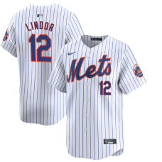 Youth New York Mets Francisco Lindor #12 White Home Limited Jersey