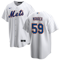 Men's New York Mets Sean Manaea #59 White Home Replica Jersey