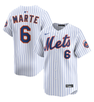 Men's New York Mets Starling Marte #6 White Home Limited Jersey Men's New York Mets Starling Marte #6 White Home Limited Jersey