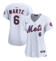 Women's New York Mets Starling Marte #6 White Home Limited Jersey Women's New York Mets Starling Marte #6 White Home Limited Jersey
