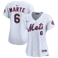 Women's New York Mets Starling Marte #6 White Home Limited Jersey