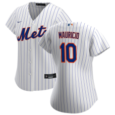 Women's New York Mets Ronny Mauricio #10 White Home Replica Jersey
