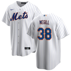 Men's New York Mets Tylor Megill #38 White Home Replica Jersey