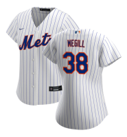 Women's New York Mets Tylor Megill #38 White Home Replica Jersey Women's New York Mets Tylor Megill #38 White Home Replica Jersey