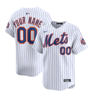 Men's New York Mets Custom White Home Limited Jersey Men's New York Mets Custom White Home Limited Jersey