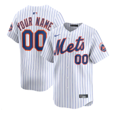 Men's New York Mets Custom White Home Limited Jersey