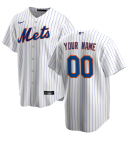 Men's New York Mets Custom White Home Former Player Replica Jersey Men's New York Mets Custom White Home Former Player Replica Jersey