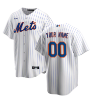 Men's New York Mets Custom White Home Replica Jersey Men's New York Mets Custom White Home Replica Jersey