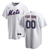 Men's New York Mets Custom White Home Replica Jersey
