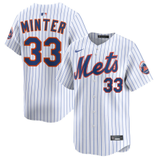 Men's New York Mets AJ Minter #33 White Home Limited Jersey