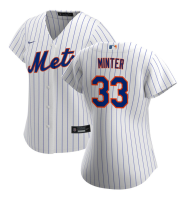 Women's New York Mets AJ Minter #33 White Home Replica Jersey Women's New York Mets AJ Minter #33 White Home Replica Jersey