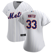 Women's New York Mets AJ Minter #33 White Home Replica Jersey
