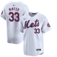 Youth New York Mets AJ Minter #33 White Home Limited Jersey